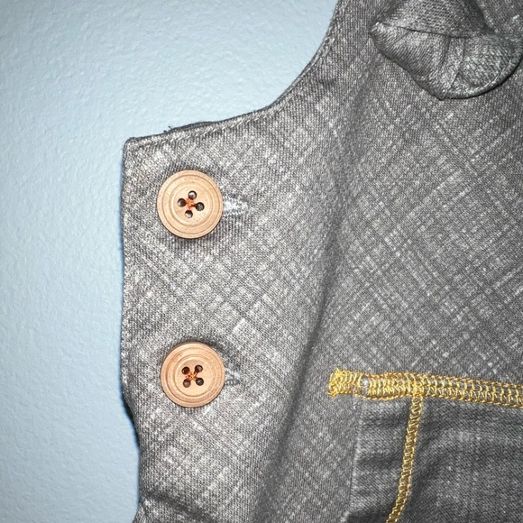 &Matilda Jane Overalls with textured grey look and orange thread - Picture 4 of 8